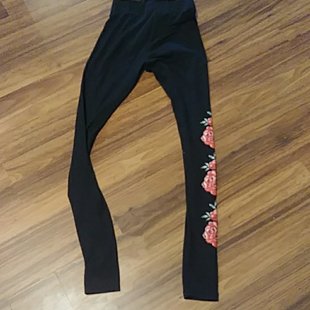 Floral rose leggings